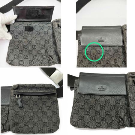  GUCCI グッチ ヒップバッグ　ウエストポーチ　GG キズ・ヨゴレ有 キャンバス  28566 ブラック