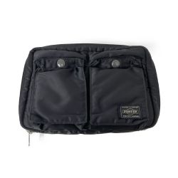 ◆◆ PORTER ポーター 手帳カバーポーチ　タンカー ブラック x オレンジ Aランク