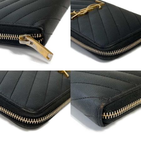  SAINT LAURENT(Yves Saint Laurent) 長財布　表面にベタ付きあり 358094-BOW01 ブラック