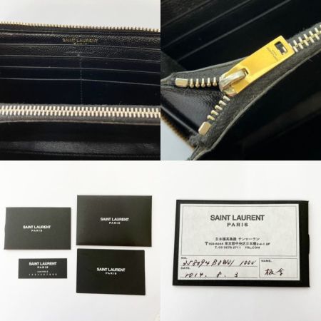  SAINT LAURENT(Yves Saint Laurent) 長財布　表面にベタ付きあり 358094-BOW01 ブラック