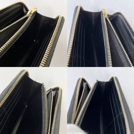  SAINT LAURENT(Yves Saint Laurent) 長財布　表面にベタ付きあり 358094-BOW01 ブラック