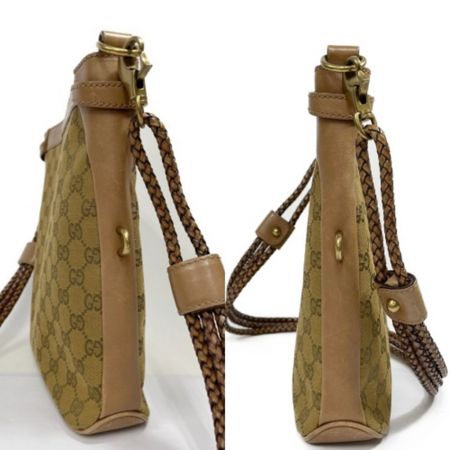  GUCCI グッチ GGキャンバス　ショルダーバッグ 109106 ブラウン×ベージュ