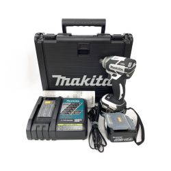 ◆◆ MAKITA マキタ 充電式インパクトドライバ　充電器・充電池2個・ケース付 TD137D ブラック x ホワイト Bランク