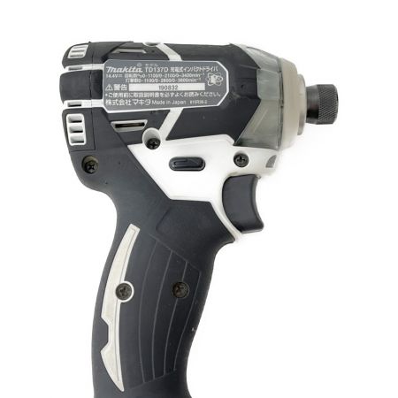  MAKITA マキタ 充電式インパクトドライバ　充電器・充電池2個・ケース付 TD137D ブラック x ホワイト