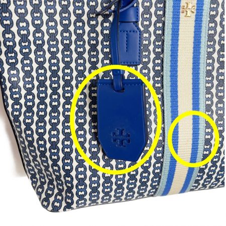  TORY BURCH トリーバーチ キャンバス 2WAYバッグ　OSサイズ　袋付 53304 ブルー ストラップ付 