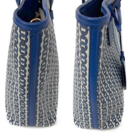  TORY BURCH トリーバーチ キャンバス 2WAYバッグ　OSサイズ　袋付 53304 ブルー ストラップ付 