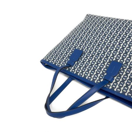  TORY BURCH トリーバーチ キャンバス 2WAYバッグ　OSサイズ　袋付 53304 ブルー ストラップ付 