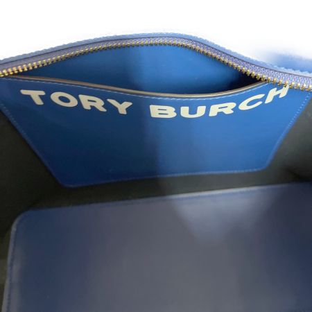  TORY BURCH トリーバーチ キャンバス 2WAYバッグ　OSサイズ　袋付 53304 ブルー ストラップ付 