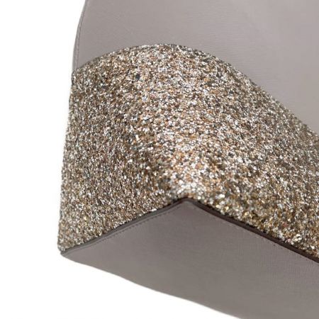  Kate Spade ケイトスペード グリッター ラメ レザー トートバッグ WKRU5613 ベージュ×グレー