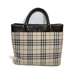 ◆◆ BURBERRY バーバリー トートバッグ 　バーバリーチェック　キズ有 ベージュ/茶 Bランク