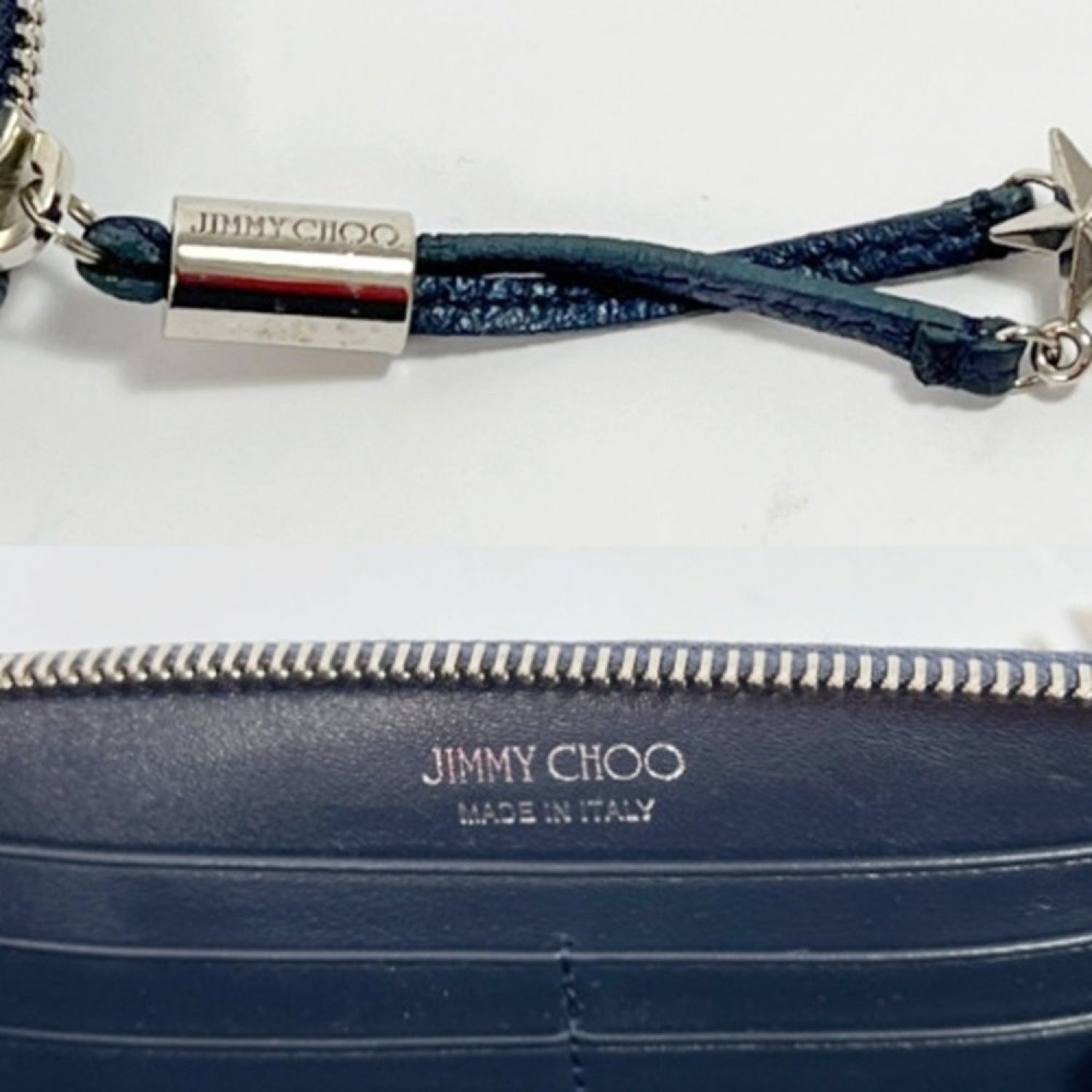 中古】 JIMMY CHOO ジミーチュウ 長財布 FILIPA CST STONE BLUE