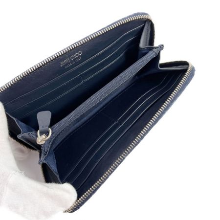  JIMMY CHOO ジミーチュウ 長財布　FILIPA CST STONE BLUE ※スタッズ一部変色有 ブルー