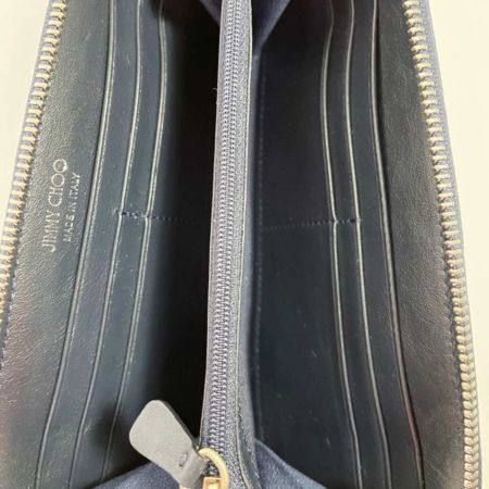  JIMMY CHOO ジミーチュウ 長財布　FILIPA CST STONE BLUE ※スタッズ一部変色有 ブルー