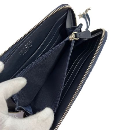  JIMMY CHOO ジミーチュウ 長財布　FILIPA CST STONE BLUE ※スタッズ一部変色有 ブルー