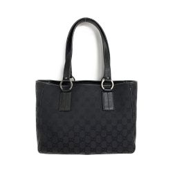 ◆◆ GUCCI グッチ GGキャンバス×レザー トート ショルダーバッグ 113019・203989  ブラック Bランク