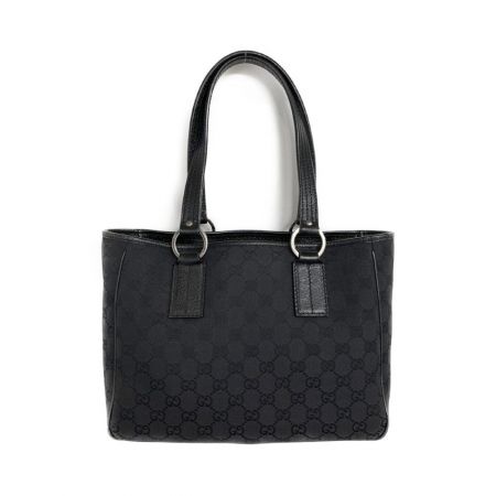  GUCCI グッチ GGキャンバス×レザー トート ショルダーバッグ 113019・203989  ブラック