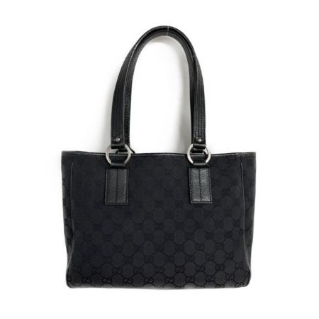  GUCCI グッチ GGキャンバス×レザー トート ショルダーバッグ 113019・203989  ブラック