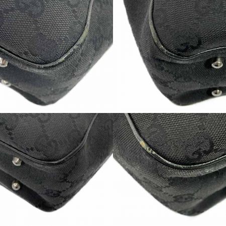  GUCCI グッチ GGキャンバス×レザー トート ショルダーバッグ 113019・203989  ブラック