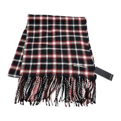 ◆◆ agnes b アニエスベー マフラー チェック柄 タグ付 レディース 未使用品 レッド ブラック Sランク