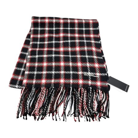  agnes b アニエスベー マフラー チェック柄 タグ付 レディース 未使用品 レッド ブラック