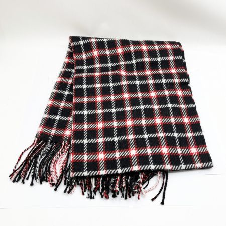  agnes b アニエスベー マフラー チェック柄 タグ付 レディース 未使用品 レッド ブラック