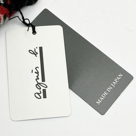  agnes b アニエスベー マフラー チェック柄 タグ付 レディース 未使用品 レッド ブラック