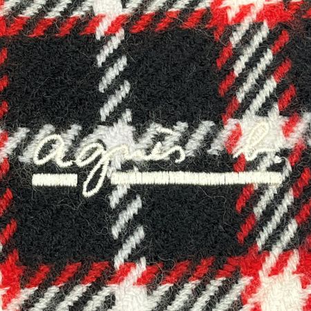  agnes b アニエスベー マフラー チェック柄 タグ付 レディース 未使用品 レッド ブラック