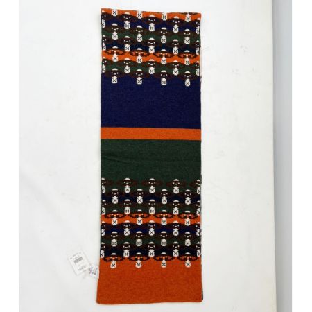  Vivienne Westwood ヴィヴィアン・ウエストウッド マフラー ロゴ柄 ウール オレンジ×グリーン