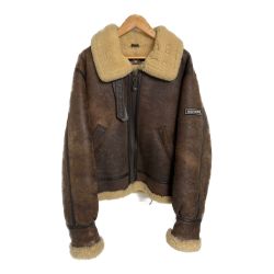 ◆◆ HARLEY-DAVIDSON ハーレーダビッドソン ムートンジャケット　羊毛皮　劣化あり　Lサイズ ブラウン Cランク