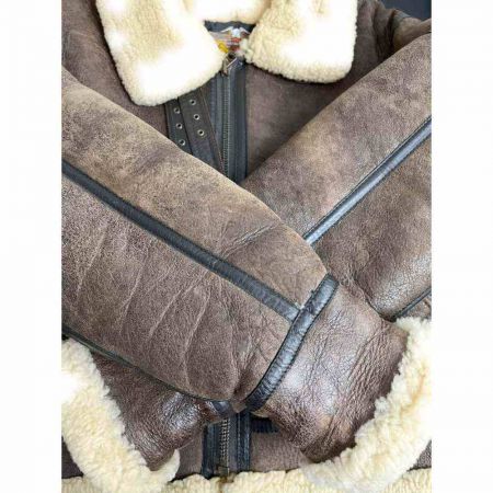  HARLEY-DAVIDSON ハーレーダビッドソン ムートンジャケット　羊毛皮　劣化あり　Lサイズ ブラウン