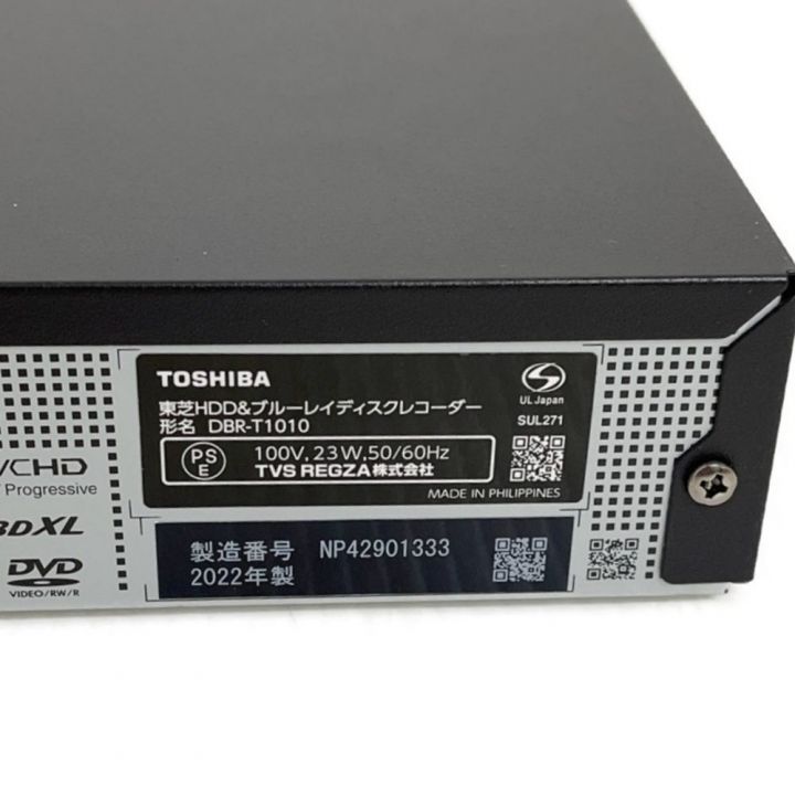 TOSHIBA 東芝 REGZA レグザブルーレイ 2022年製 1TB DBR-T1010 ブラック｜中古｜なんでもリサイクルビッグバン