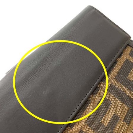  FENDI フェンディ 二つ折り長財布　ズッカ　布袋、箱付き 317166 ブラウン
