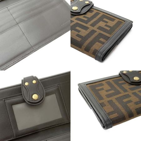 FENDI フェンディ 二つ折り長財布　ズッカ　布袋、箱付き 317166 ブラウン