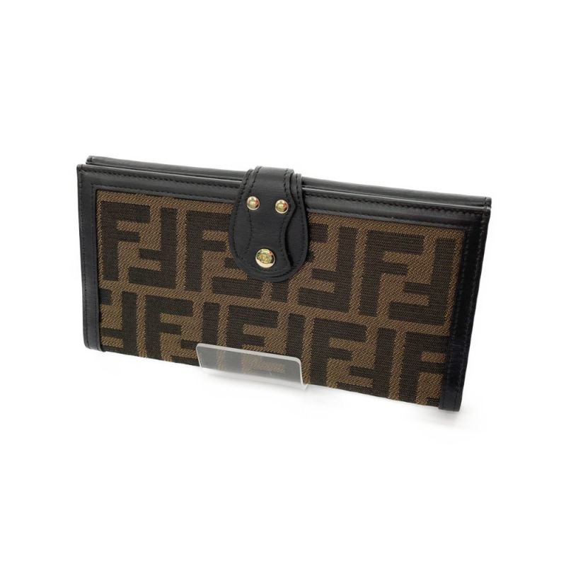 中古】 FENDI フェンディ 二つ折り長財布 ズッカ 布袋、箱付き 317166