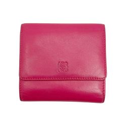 ◆◆ LOEWE ロエベ 財布　3つ折り財布　Wホック ピンク Bランク