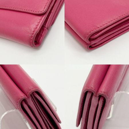  LOEWE ロエベ 財布　3つ折り財布　Wホック ピンク