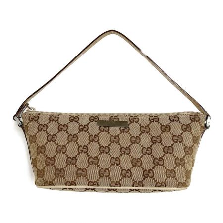 中古】 GUCCI グッチ アクセサリーポーチ GGキャンバス 07198 ブラウン