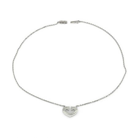  Cartier カルティエ  750　K18　ホワイトゴールド 総重量7.4ｇ Cハート　ネックレス 箱付