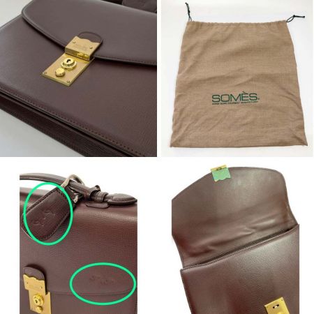  Somes Saddle ソメスサドル ハンドバッグ　イニシャル入（T.T） ブラウン