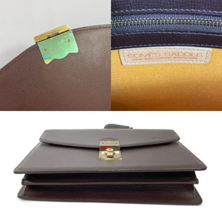  Somes Saddle ソメスサドル ハンドバッグ　イニシャル入（T.T） ブラウン