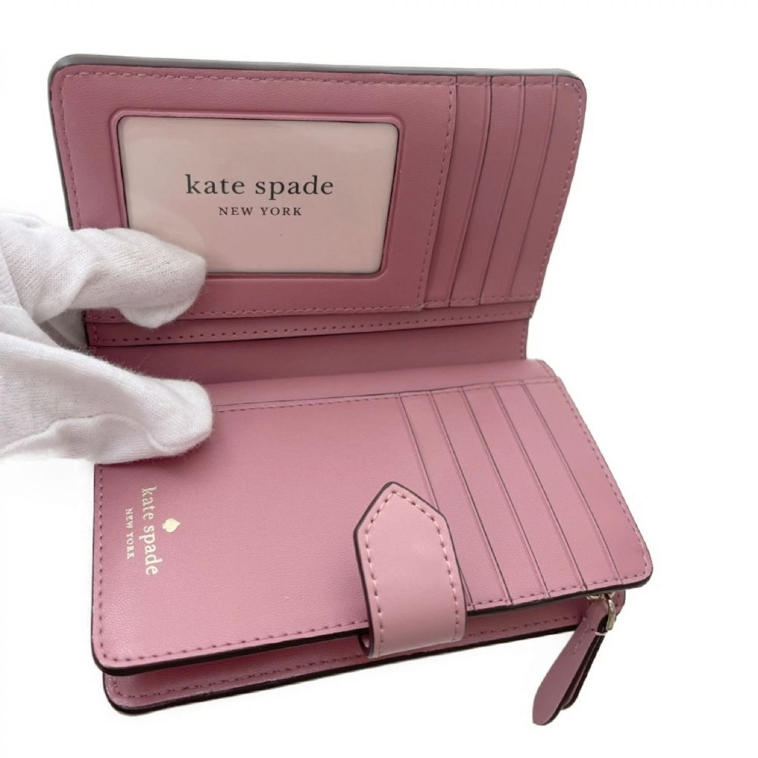 中古】 Kate Spade ケイトスペード 二つ折り財布 スペードリンク