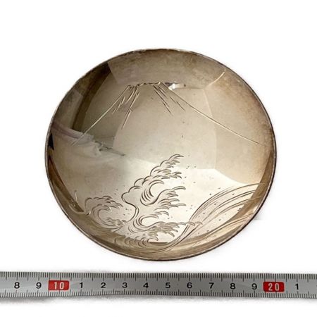 大阪尚美堂造　純銀製　三重盃　三ツ盃 　約208g　共箱　F　R7841 大阪尚美堂造 純銀製 三重盃 三ツ盃 約208g 共箱 F