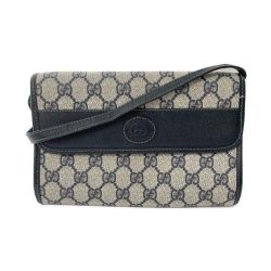 ◆◆ GUCCI グッチ ヴィンテージグッチ　オールドグッチ　ショルダーバッグ　ペン跡有 004891041 白/ネイビー Bランク