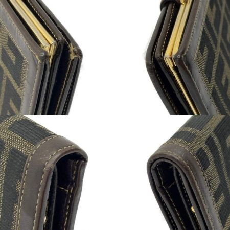  FENDI フェンディ 2つ財布 がま口財布　ズッカ T5687