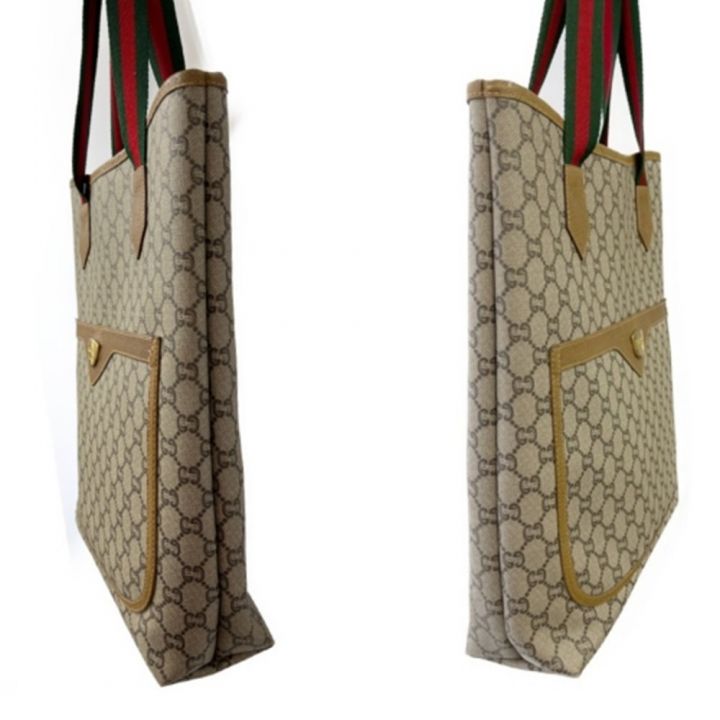 GUCCI グッチ トートバッグ オールドグッチ プラス 中留め金部分のあて革取れ有 ブラウン｜中古｜なんでもリサイクルビッグバン