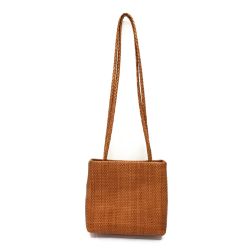 ◆◆ PIEROTUCCI 編み込みレザーバッグ　ショルダーバッグ ブラウン系 Bランク