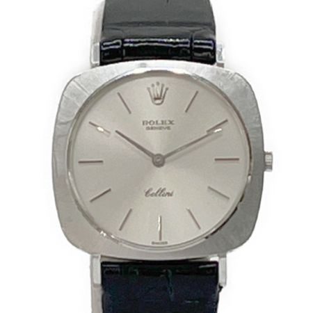  ROLEX ロレックス メンズ腕時計　チェリーニ 手巻き　K18WG 箱付 ベルト社外品 2423036