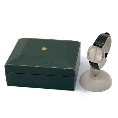  ROLEX ロレックス メンズ腕時計　チェリーニ 手巻き　K18WG 箱付 ベルト社外品 2423036