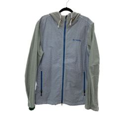 ◆◆ Columbia コロンビア コットンジャケット　フード付　ボーダー　Lサイズ RN69724 グレー×ブルー x グレー Bランク