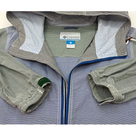  Columbia コロンビア コットンジャケット　フード付　ボーダー　Lサイズ RN69724 グレー×ブルー x グレー